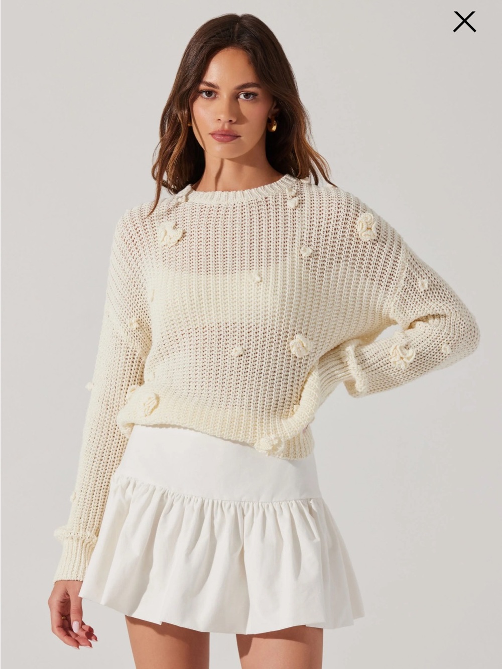 NWT ASTR the Label Jenika Drop Waist Mini Skirt in Off White, Size S